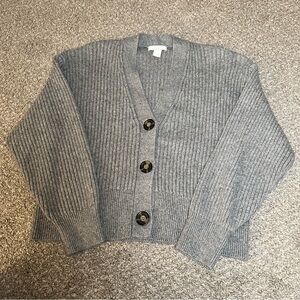 H&M Gray Ribbed Cardigan